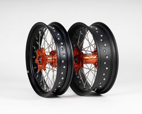 Sixty5 KTM Supermoto Svart/Orange fälgset 3.5-17/5.0-17